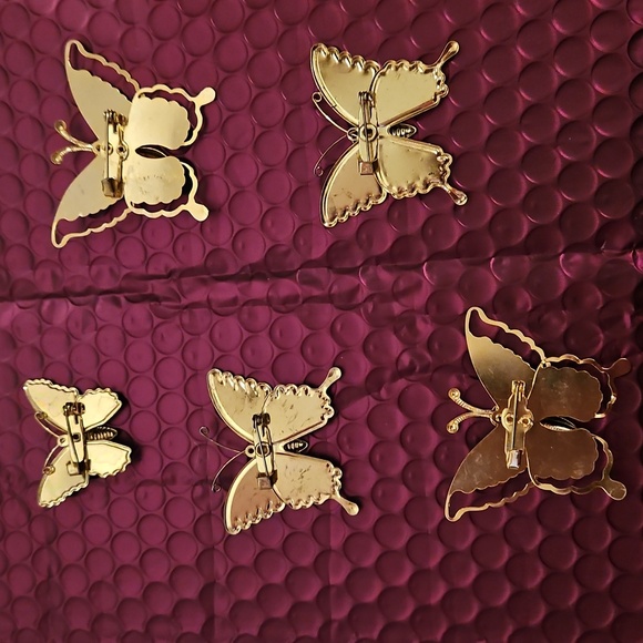 Vintage Colorful Butterfly Brooches Set of 5, excellent condition - Picture 7 of 8